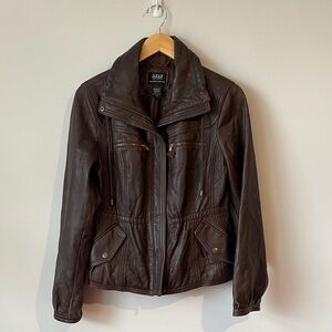a.n.a Dark Brown Genuine Lambskin Jacket